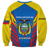 Ecuador Sweatshirt with Coat of Arms and Bold Stripe Design - Wonder Print Shop