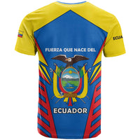 Ecuador T Shirt with Coat of Arms and Bold Stripe Design - Wonder Print Shop