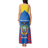 Ecuador Tank Maxi Dress with Coat of Arms and Bold Stripe Design - Wonder Print Shop