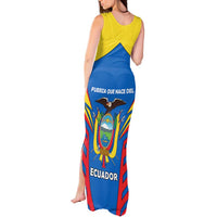 Ecuador Tank Maxi Dress with Coat of Arms and Bold Stripe Design - Wonder Print Shop