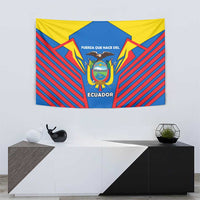 Ecuador Tapestry with Coat of Arms and Bold Stripe Design - Wonder Print Shop