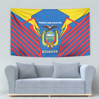 Ecuador Tapestry with Coat of Arms and Bold Stripe Design - Wonder Print Shop