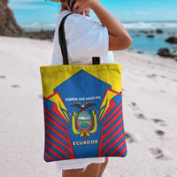 Ecuador Tote Bag with Coat of Arms and Bold Stripe Design - Wonder Print Shop