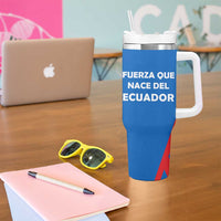 Ecuador Tumbler With Handle with Coat of Arms and Bold Stripe Design - Wonder Print Shop