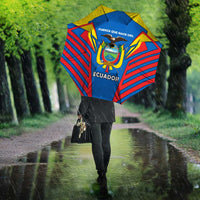 Ecuador Umbrella with Coat of Arms and Bold Stripe Design - Wonder Print Shop