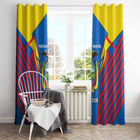 Ecuador Window Curtain with Coat of Arms and Bold Stripe Design - Wonder Print Shop