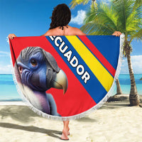 Ecuador Beach Blanket with Andean Condor and Chevron Stripe Design - Wonder Print Shop