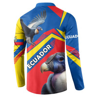 Ecuador Button Sweatshirt with Andean Condor and Chevron Stripe Design - Wonder Print Shop