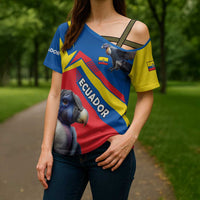 Ecuador Cross Shoulder Shirt with Andean Condor and Chevron Stripe Design - Wonder Print Shop