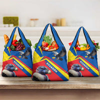 Ecuador Grocery Bag with Andean Condor and Chevron Stripe Design - Wonder Print Shop