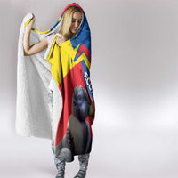 Ecuador Hooded Blanket with Andean Condor and Chevron Stripe Design - Wonder Print Shop
