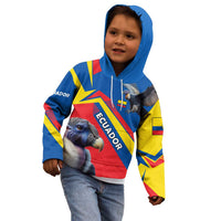 Ecuador Kid Hoodie with Andean Condor and Chevron Stripe Design - Wonder Print Shop
