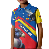 Ecuador Kid Polo Shirt with Andean Condor and Chevron Stripe Design - Wonder Print Shop