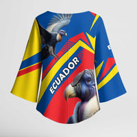 Ecuador Kimono Sleeve Blouse with Andean Condor and Chevron Stripe Design - Wonder Print Shop