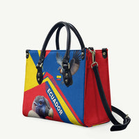 Ecuador Leather Bag with Andean Condor and Chevron Stripe Design - Wonder Print Shop