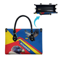 Ecuador Leather Bag with Andean Condor and Chevron Stripe Design - Wonder Print Shop