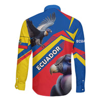 Ecuador Long Sleeve Button Shirt with Andean Condor and Chevron Stripe Design - Wonder Print Shop