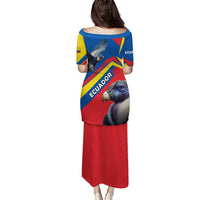 Ecuador Puletasi with Andean Condor and Chevron Stripe Design - Wonder Print Shop