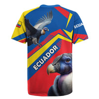Ecuador Rugby Jersey with Andean Condor and Chevron Stripe Design - Wonder Print Shop