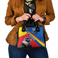 Ecuador Shoulder Handbag with Andean Condor and Chevron Stripe Design - Wonder Print Shop