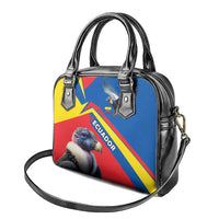 Ecuador Shoulder Handbag with Andean Condor and Chevron Stripe Design - Wonder Print Shop