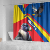 Ecuador Shower Curtain with Andean Condor and Chevron Stripe Design - Wonder Print Shop