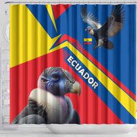 Ecuador Shower Curtain with Andean Condor and Chevron Stripe Design - Wonder Print Shop
