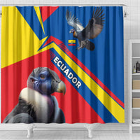 Ecuador Shower Curtain with Andean Condor and Chevron Stripe Design - Wonder Print Shop
