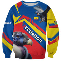 Ecuador Sweatshirt with Andean Condor and Chevron Stripe Design - Wonder Print Shop