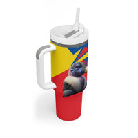 Ecuador Tumbler With Handle with Andean Condor and Chevron Stripe Design - Wonder Print Shop
