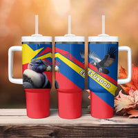 Ecuador Tumbler With Handle with Andean Condor and Chevron Stripe Design - Wonder Print Shop