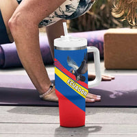Ecuador Tumbler With Handle with Andean Condor and Chevron Stripe Design - Wonder Print Shop
