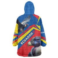 Ecuador Wearable Blanket Hoodie with Andean Condor and Chevron Stripe Design - Wonder Print Shop