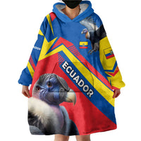 Ecuador Wearable Blanket Hoodie with Andean Condor and Chevron Stripe Design - Wonder Print Shop