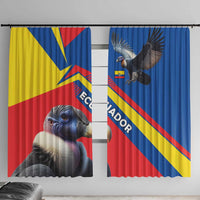 Ecuador Window Curtain with Andean Condor and Chevron Stripe Design - Wonder Print Shop