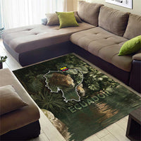 Ecuador Area Rug with Jaguar Rainforest Map Design - Wonder Print Shop