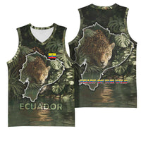 Ecuador Basketball Jersey with Jaguar Rainforest Map Design - Wonder Print Shop