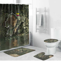 Ecuador Bathroom Set with Jaguar Rainforest Map Design - Wonder Print Shop