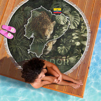 Ecuador Beach Blanket with Jaguar Rainforest Map Design - Wonder Print Shop