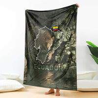 Ecuador Blanket with Jaguar Rainforest Map Design - Wonder Print Shop