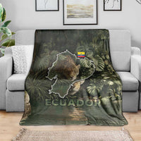Ecuador Blanket with Jaguar Rainforest Map Design - Wonder Print Shop
