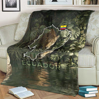 Ecuador Blanket with Jaguar Rainforest Map Design - Wonder Print Shop