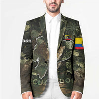 Ecuador Blazer with Jaguar Rainforest Map Design - Wonder Print Shop