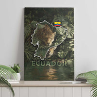 Ecuador Canvas Wall Art with Jaguar Rainforest Map Design - Wonder Print Shop
