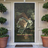 Ecuador Door Cover with Jaguar Rainforest Map Design - Wonder Print Shop