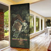 Ecuador Door Cover with Jaguar Rainforest Map Design - Wonder Print Shop