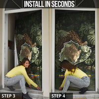 Ecuador Door Cover with Jaguar Rainforest Map Design - Wonder Print Shop