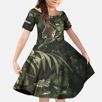 Ecuador Family Matching Summer Maxi Dress and Hawaiian Shirt with Jaguar Rainforest Map Design - Wonder Print Shop