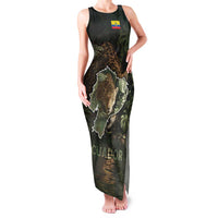 Ecuador Family Matching Tank Maxi Dress and Hawaiian Shirt with Jaguar Rainforest Map Design - Wonder Print Shop