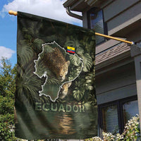 Ecuador Garden Flag with Jaguar Rainforest Map Design - Wonder Print Shop
